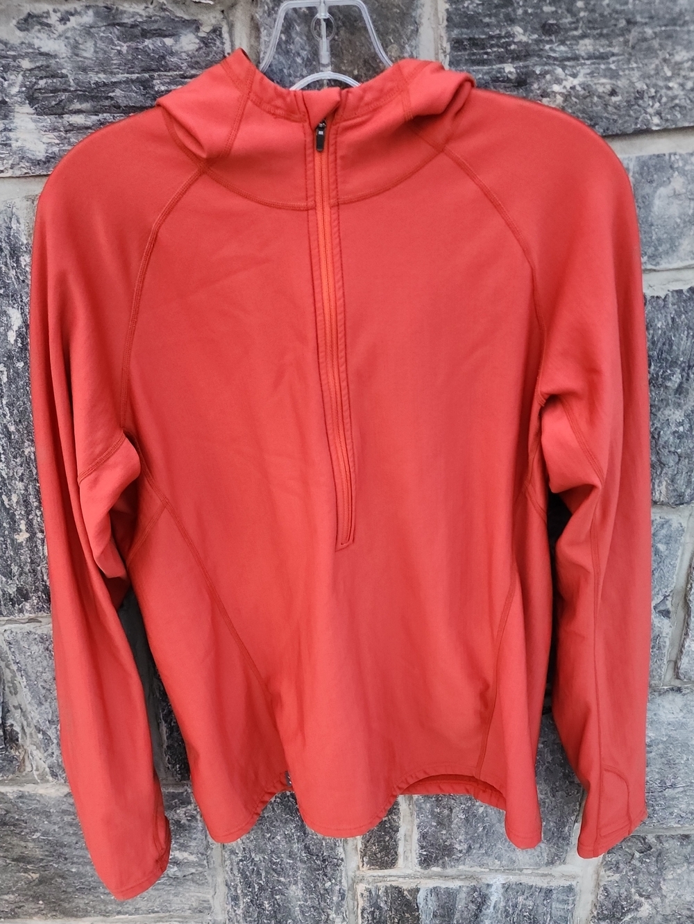 Ibex Women’s Half-Zip Hooded Pullover Sweater - Rust - Medium